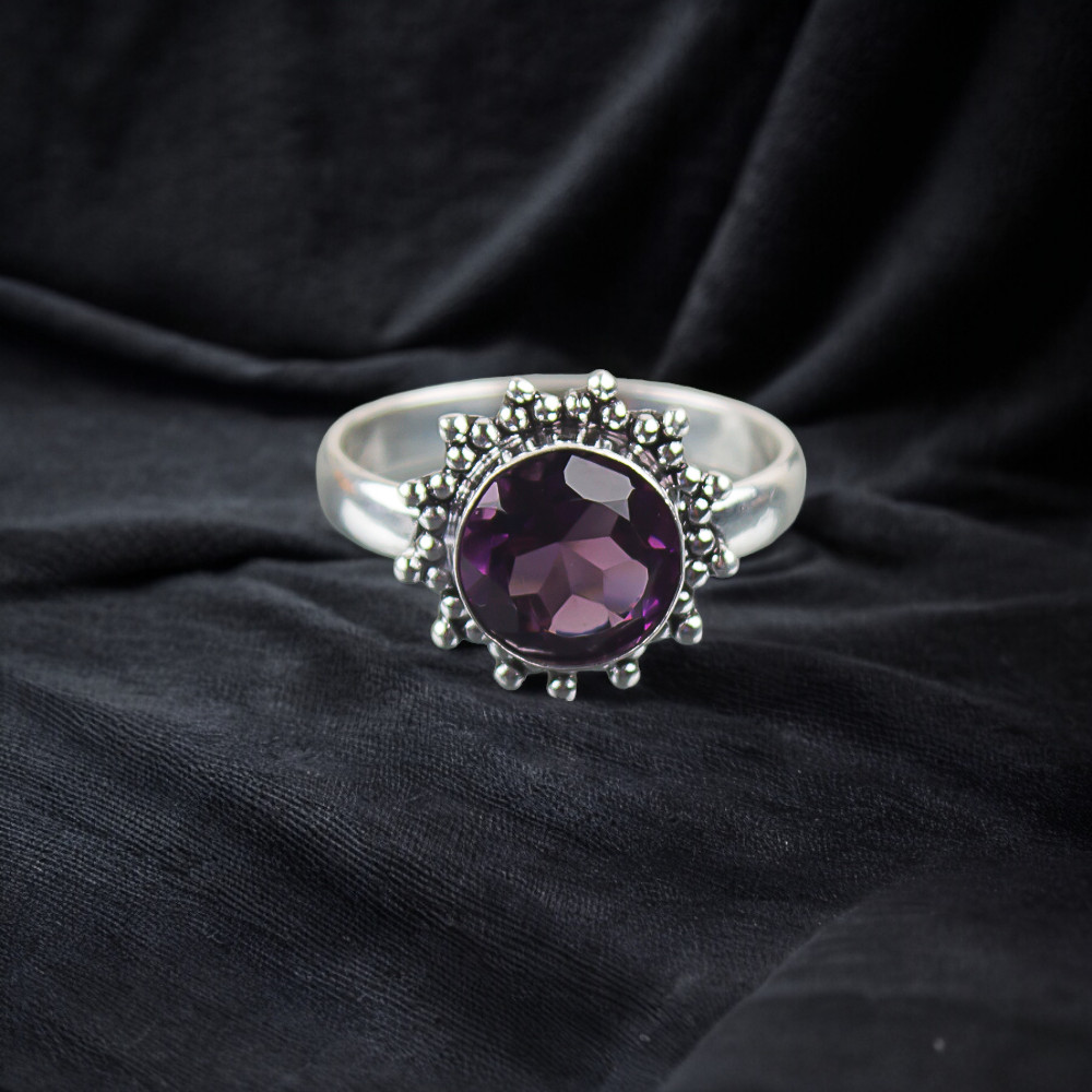 African Amethyst Gemstone 925 Sterling Silver Ring Handmade Jewelry Ring Gift