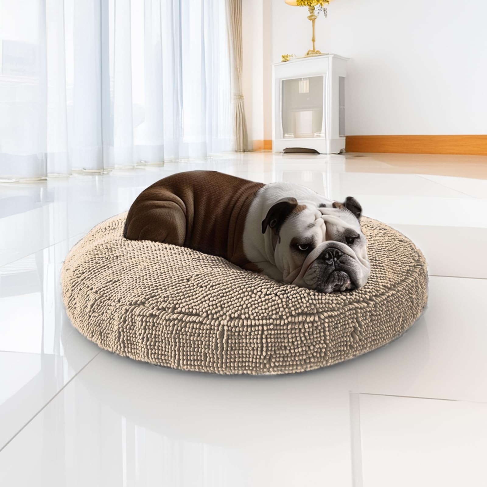 Muddy Mat® Cloud K-9 Bed for Dogs & Cats, Soft & Relaxing Donut Dog Bed, Ch