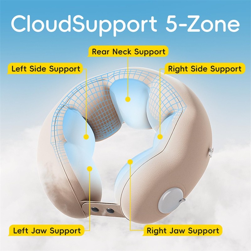 Adjustable Neck Rest Cloud Shaped Neck Support Road Trip 360-Degree Support