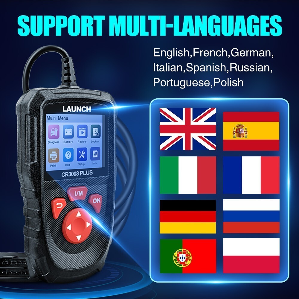 LAUNCH CR3008+ FULL OBD2 Scanner Reader Car Diagnostic Tool Check Engine Fault