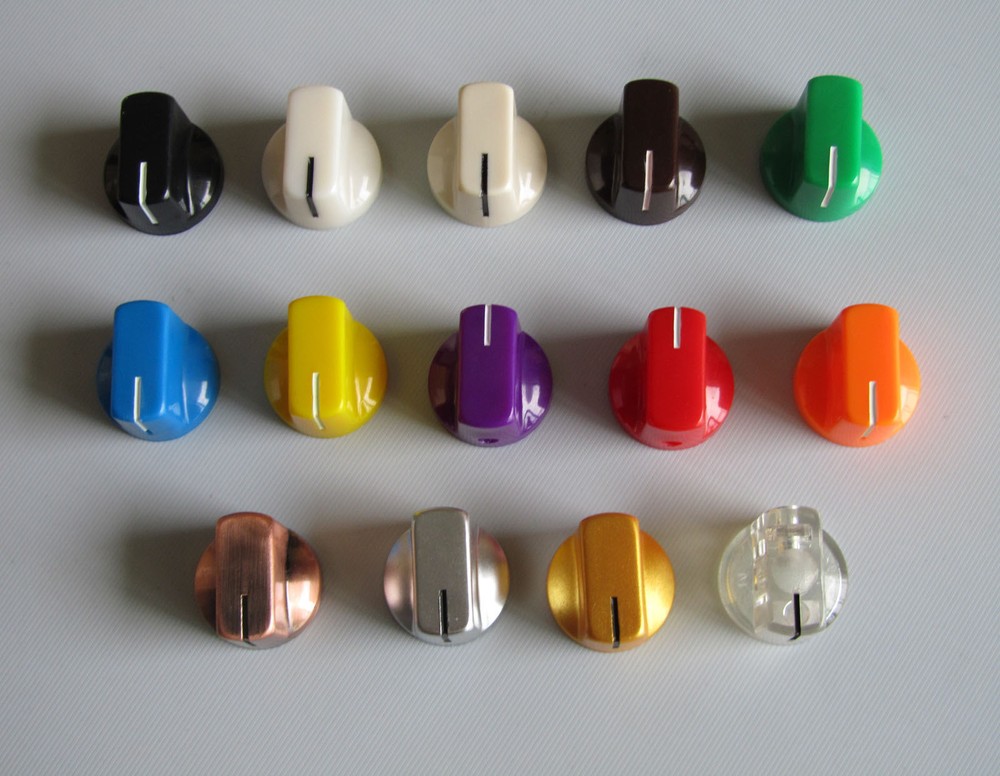 10x Guitar AMP Effect Pedal Knobs Davies 1510 Style Pointer Knob Set Screw Clear