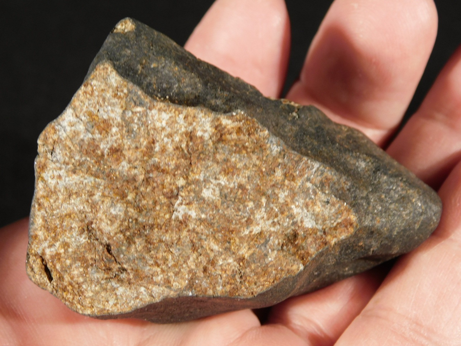 H6 Stony METEORITE Regmaglypts DARK Fusion Crust and Contraction CRACKS! 178gr