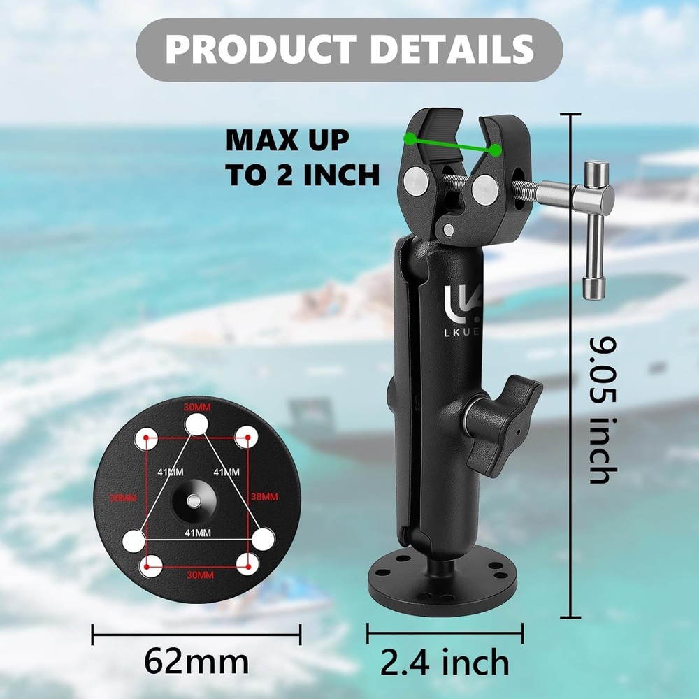 Trolling Motor Stabilizer Mount Support Bracket, Anti-Vibration Adjustable for K