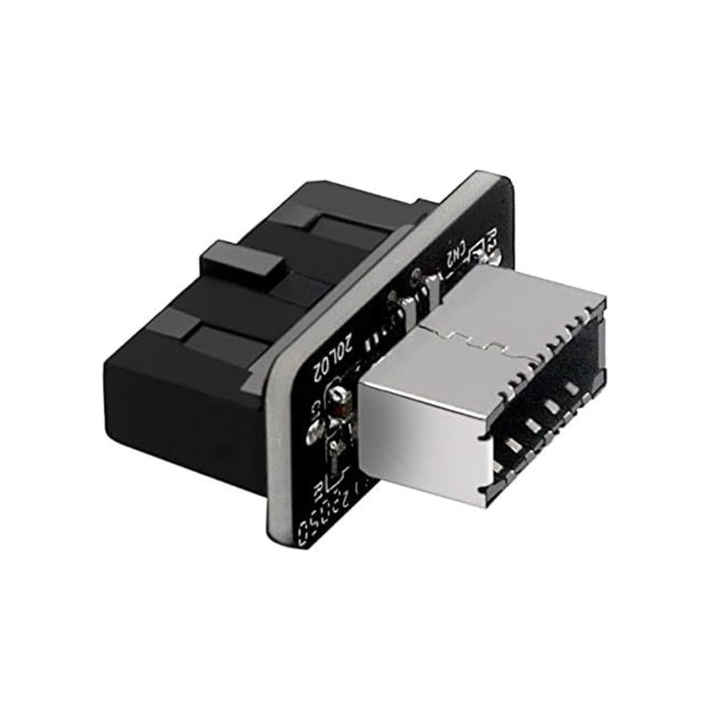 JoyReken USB Front Panel Adapter, Vertical C Header Small, Black