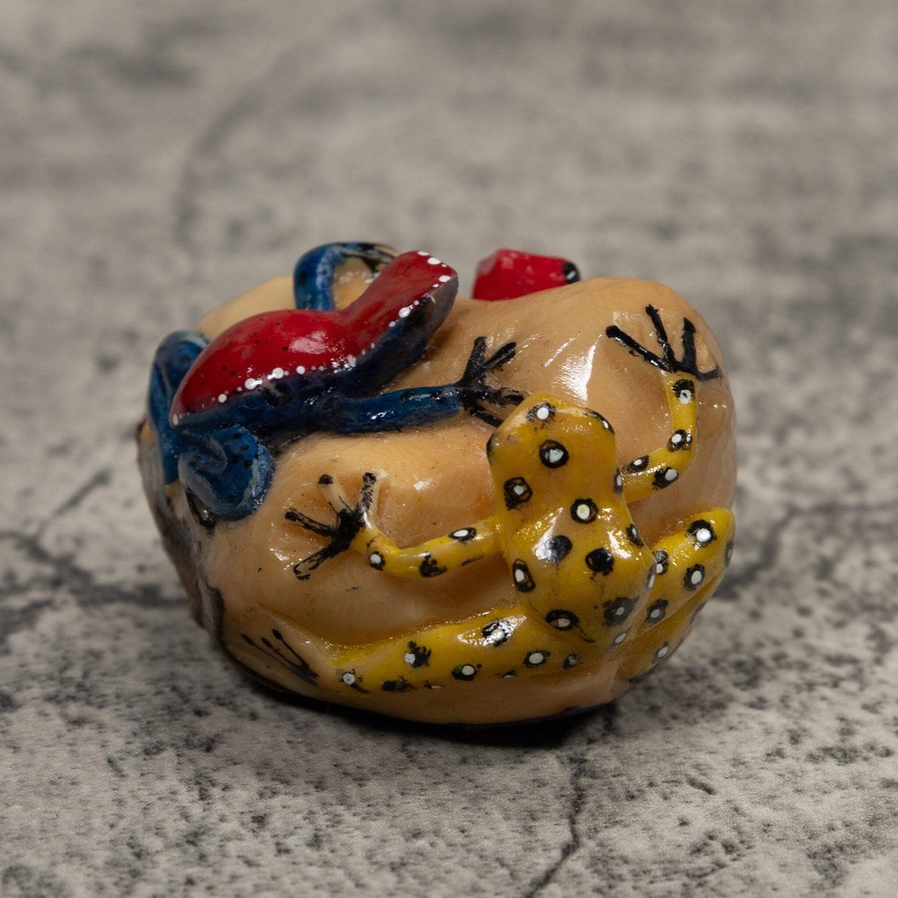 Multiple Poison Dart Frog Tagua Carving