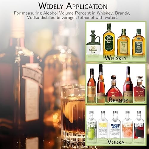 Handheld Alcohol Refractometer - 0-80% Alcohol Content Tester for Spirits & Etha