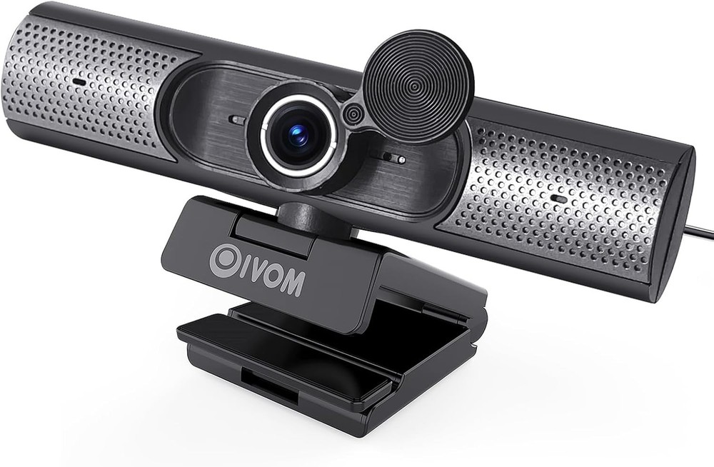 Webcam With Microphone and Speaker, 1080P Web Camera for Desktop Computer...