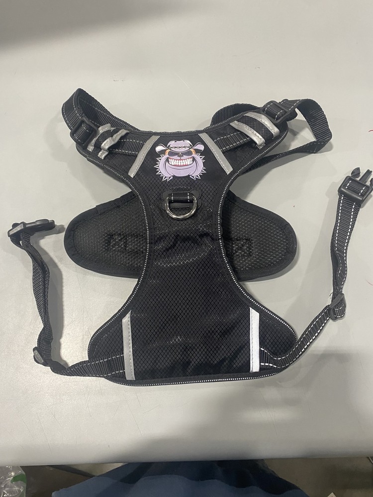 BABYLTRL DOG HARNESS WITH PITPULL GRAPHIC - BLACK