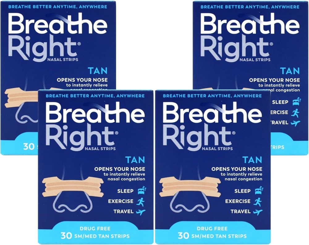 Nasal Strips Tan Small/Medium 30 ea Pack of 4