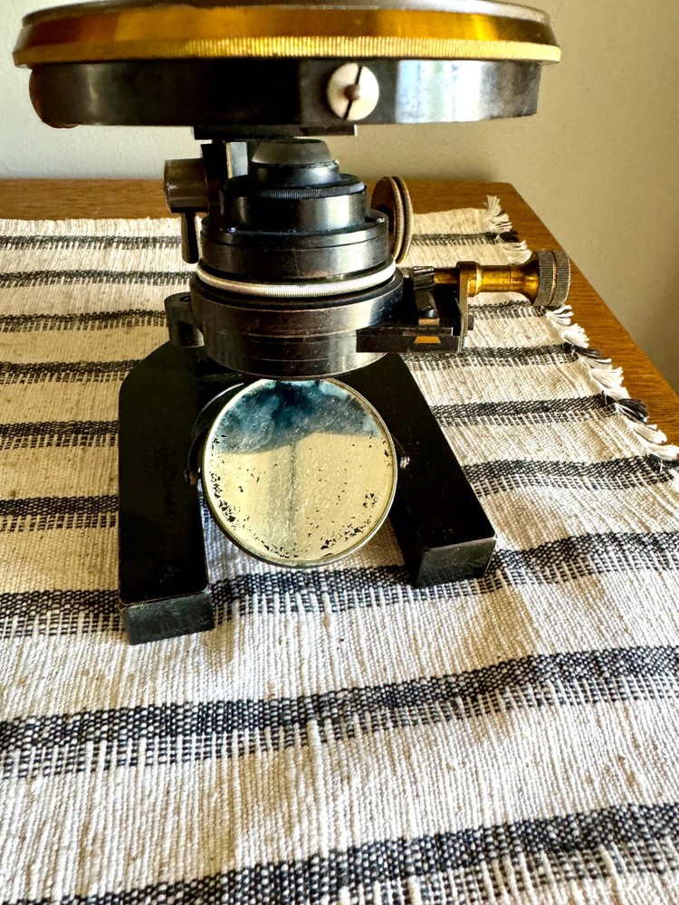 Antique E. Leitz Wetzlar Brass Microscope| Antique Brass Microscope in Org. Box