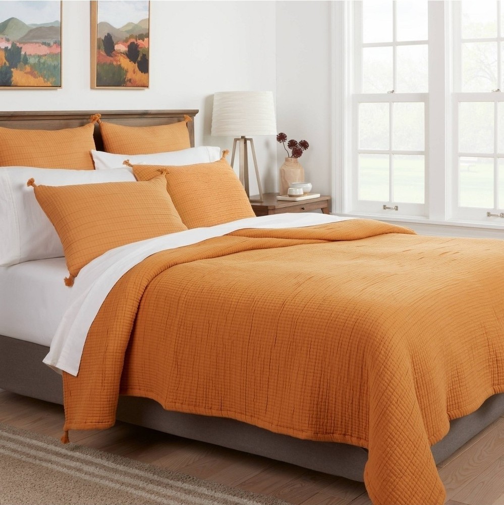 Double Cloth Quilt Mustard King Threshold