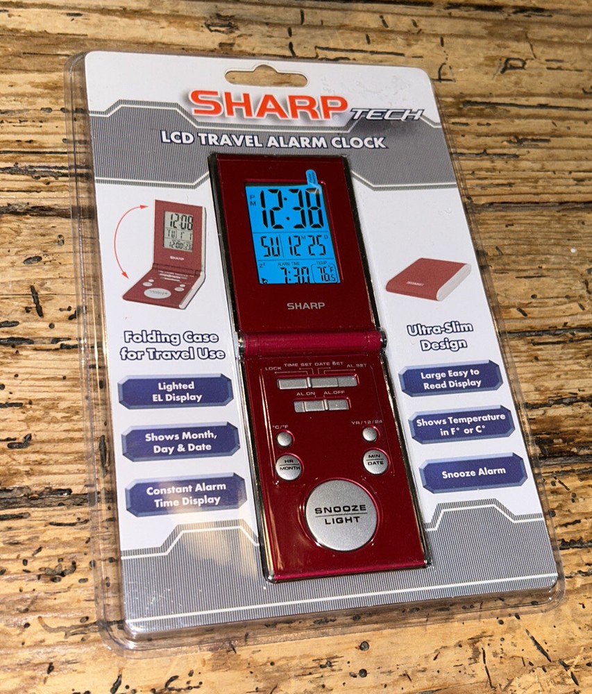 Sharp LCD Travel Alarm Clock NWT
