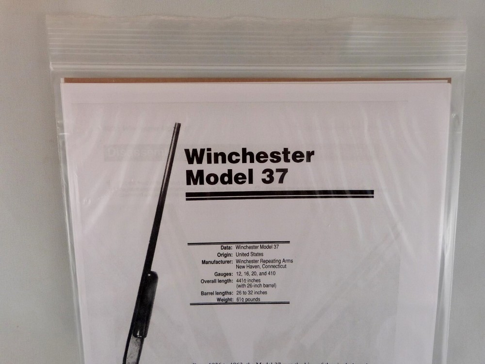 WINCHESTER MODEL 37 SHOTGUN BREAK DOWN INSTRUCTION KIT