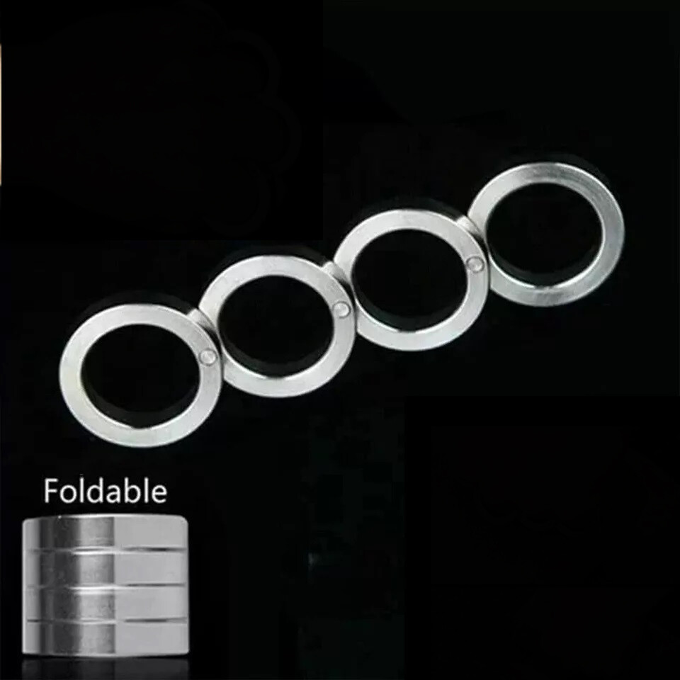 Ring Self Protect Finger Ring Portable Folding Clasp Ring Stainless Steel