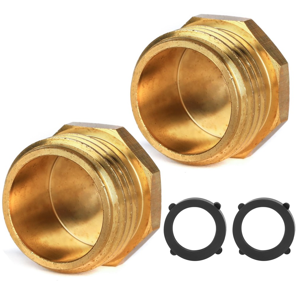 Male Brass Pipe Plug Outer Garden Hose 3/4" GHT Threaded 2 Pack,