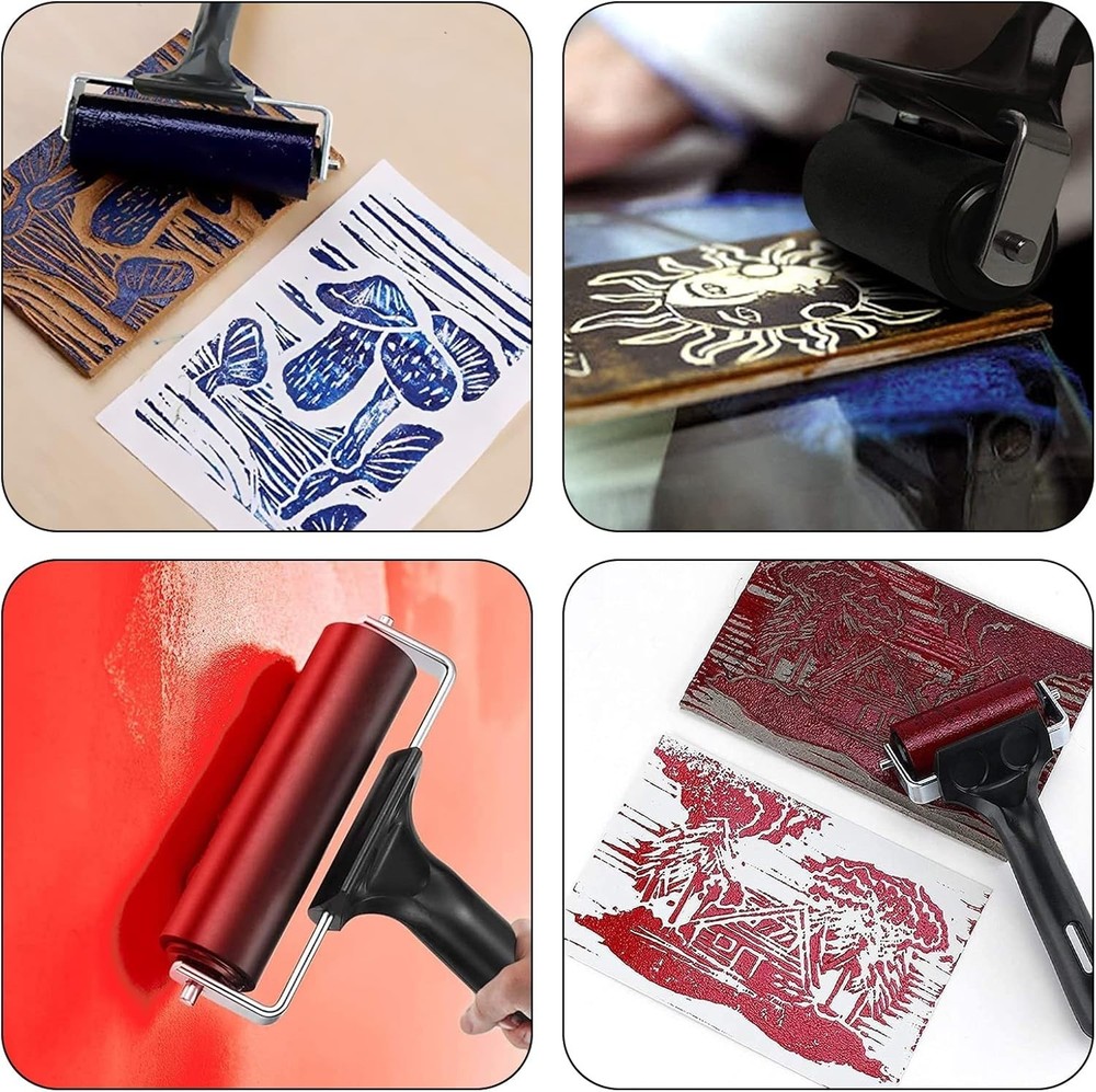 3 Pack Brayer Rollers for Crafting, Vinyl , Printmaking Brayer Rollers for Cr...