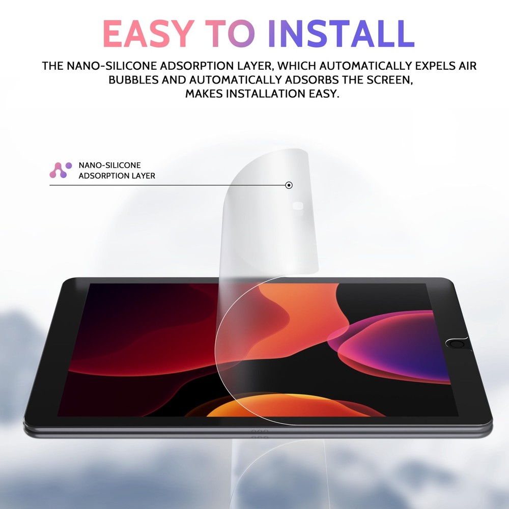 Peslv 2 Pack Like Paper Screen Protector for iPad 7/8/9th, transparent