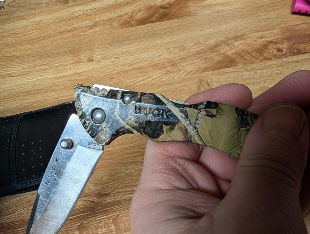 Buck Folding Pocket Knife with Camouflage Handle
