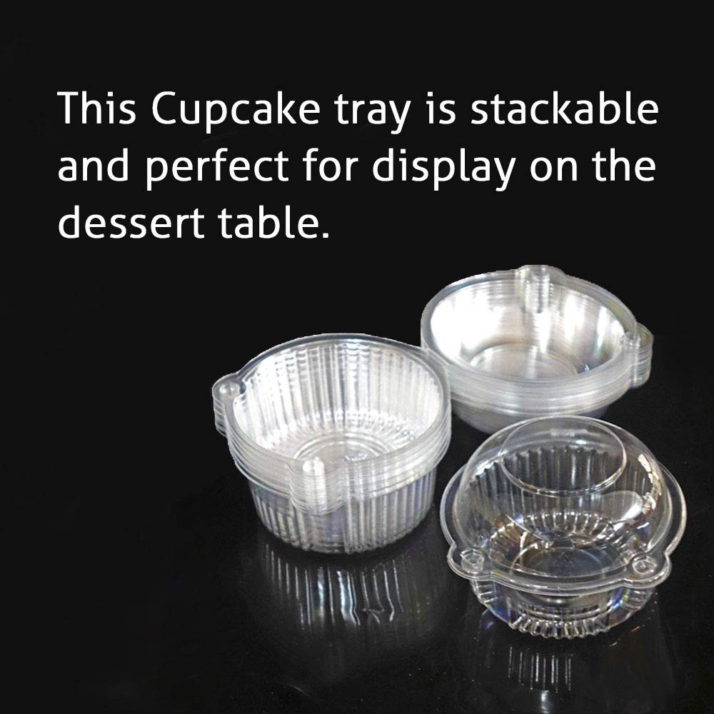 Cupcake Holders Individual Containers Disposable Clear Plastic Single Muffin