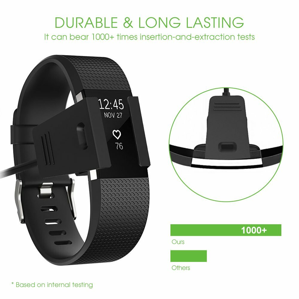 Awinner Charger for Fitbit Charge 2 - Replacement USB \ Charging Cable-2 Pack