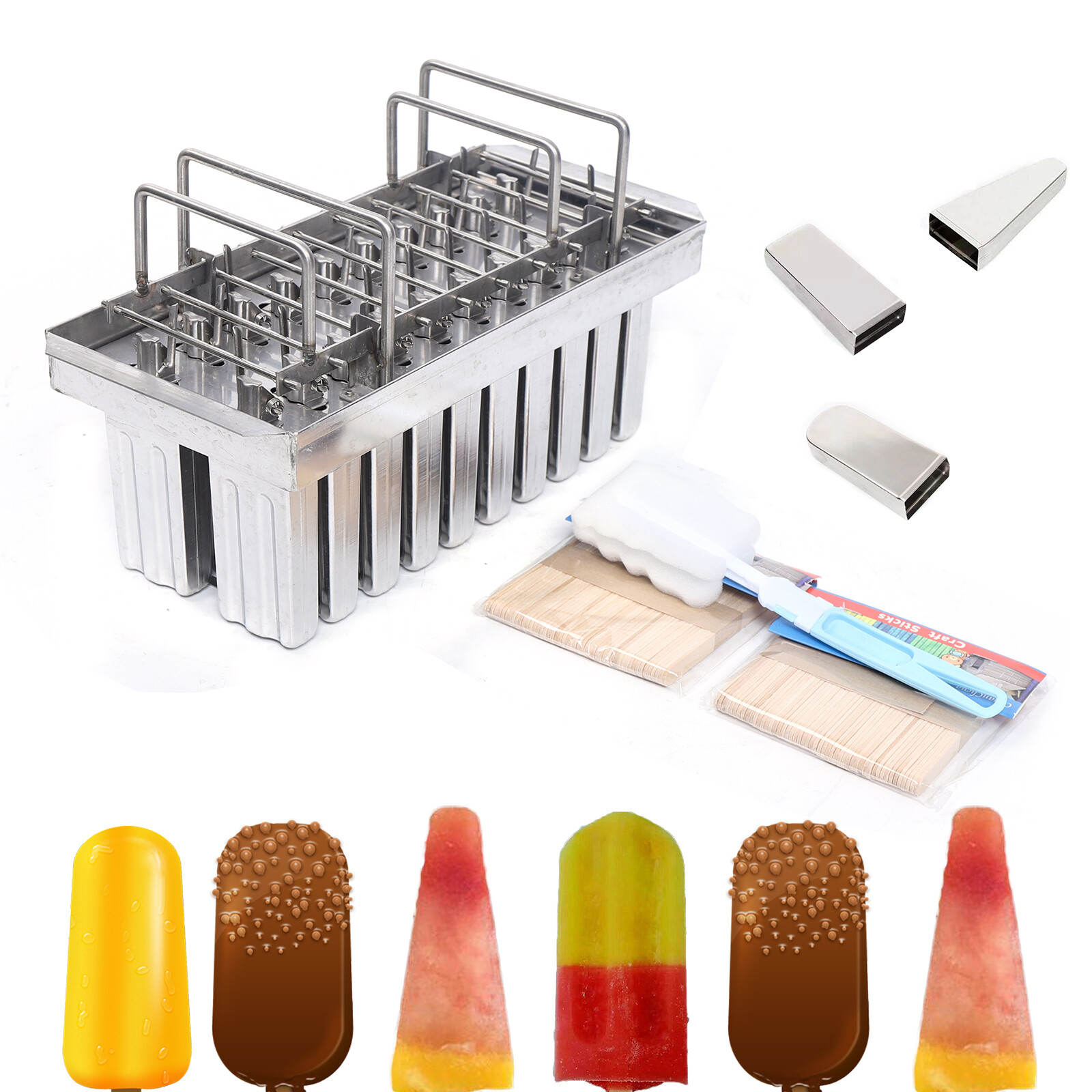 Ice Cream Sticks Mold Stainless Steel Ice Lolly Holder Ice Pop Mold For 30PCS