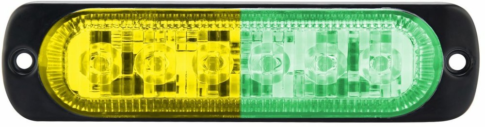 Custer STR61GA Low Profile 6 LED Green/Amber Strobe Lights 19 Flash Patterns