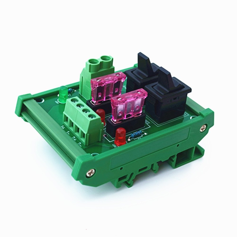 DIN Rail Mount 2 Position Rocker Switch Power Distribution Module Fuse Splitter