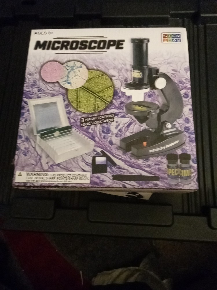 STEM Microscope With Light Source 100x, 200x, 450x, Kids, Educational, Ages 8+