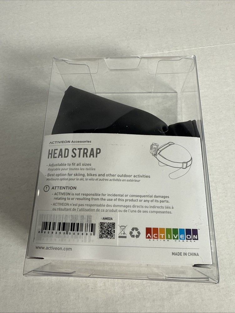Activeon Adjustable Head Strap for Action Camera New