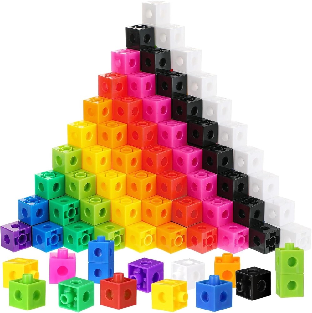 200PCS Math Linking Cubes, Connecting and Counting Snap Blocks for Early Lear...