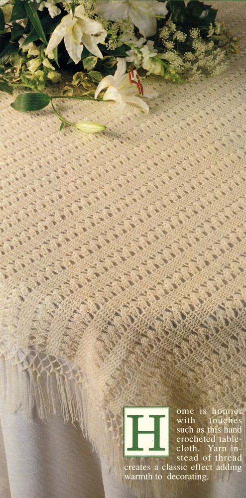 PRETTY Yarn Tablecloth/Doily/CROCHET PATTERN INSTRUCTIONS ONLY