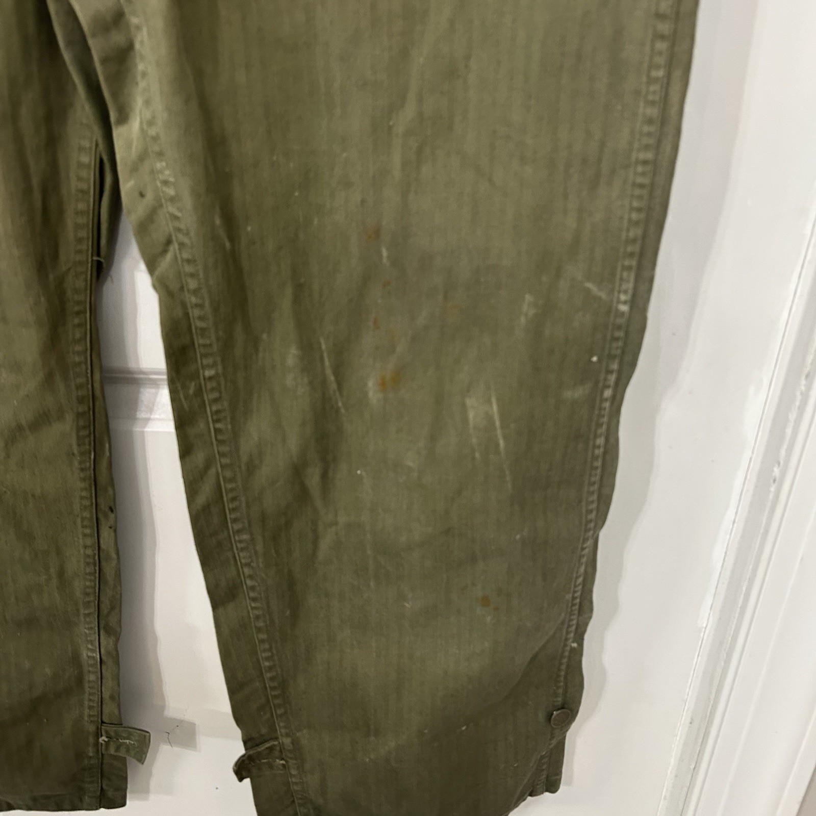 Vintage 1940s WW2 US Army HBT 13 Star Buttons Herringbone Coveralls Jumpsuit 34R