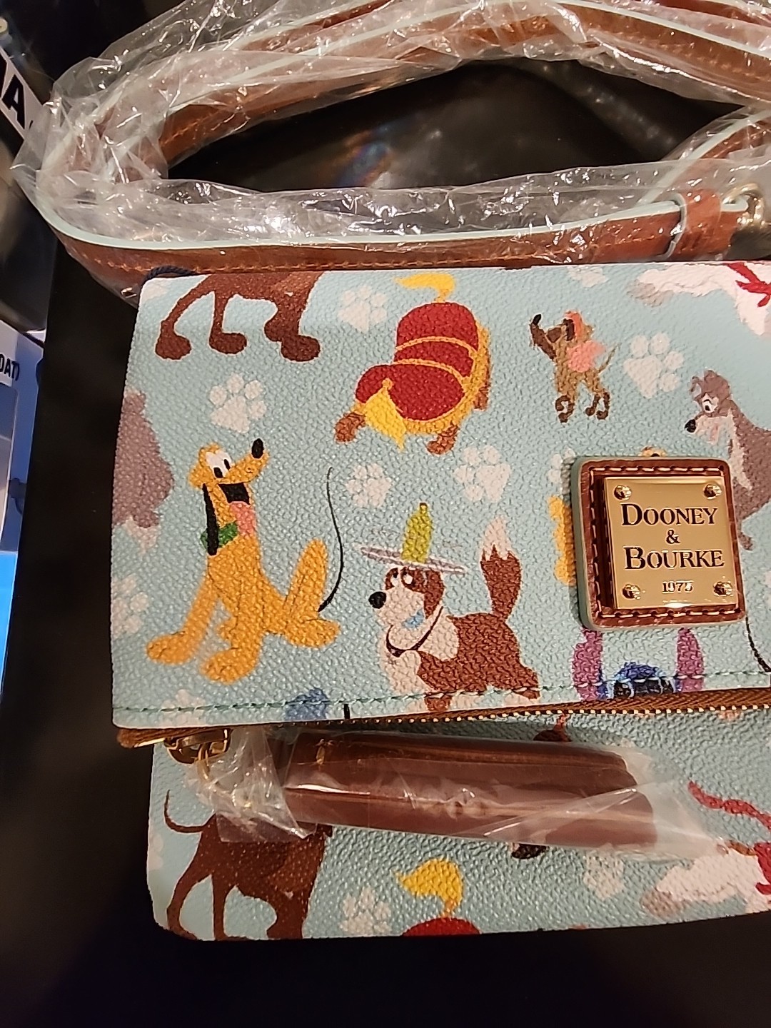 NWT Dooney & Bourke Disney Dogs Foldover Crossbody purse blue STITCH BOLT SALE!