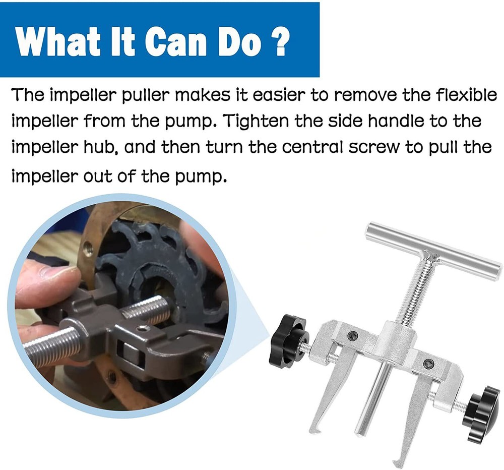 660040-1 Impeller Puller Remove Tool For Jabsco Pump impellers 2-1/4" to 2-9/16"