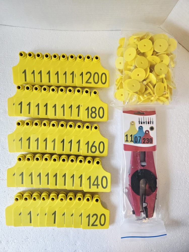 Softer Rectangular Cattle Ear Tags, 101-200 with Durable Copper Pins Included