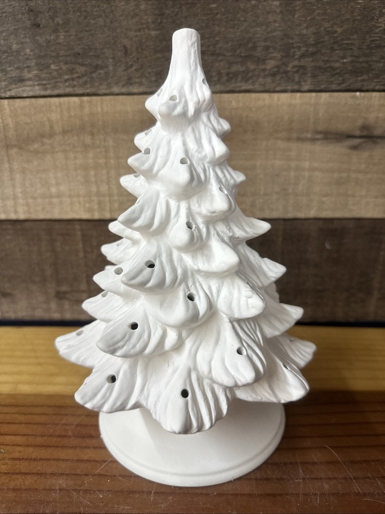Christmas Tree On Base Ceramic Bisque Ready to Paint 9”