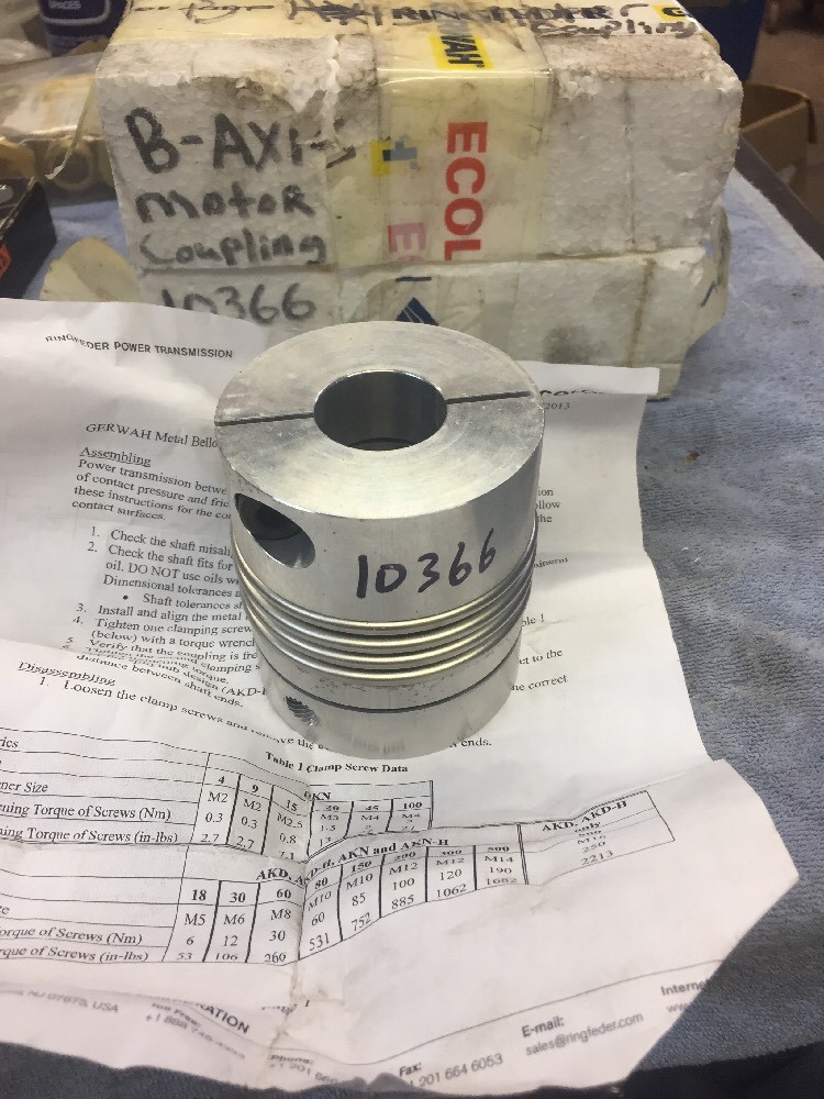 Gerwah Metal Bellows Coupling B-Axis Motor Coupling 10366 New Coupler