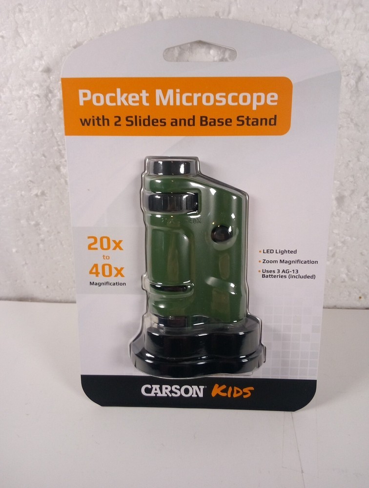 Carson Kids  MicroBrite 20x-40x LED Lighted Pocket Microscope for Learning