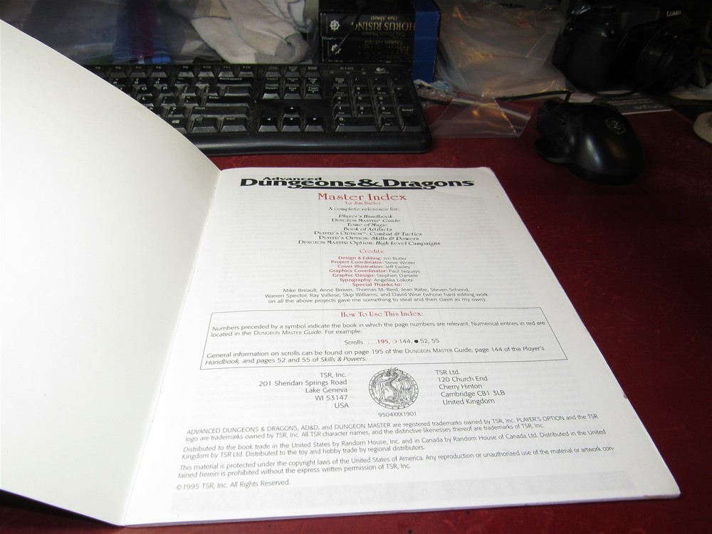 TSR AD&D: Dungeon Master Screen & Master Index - missing screen