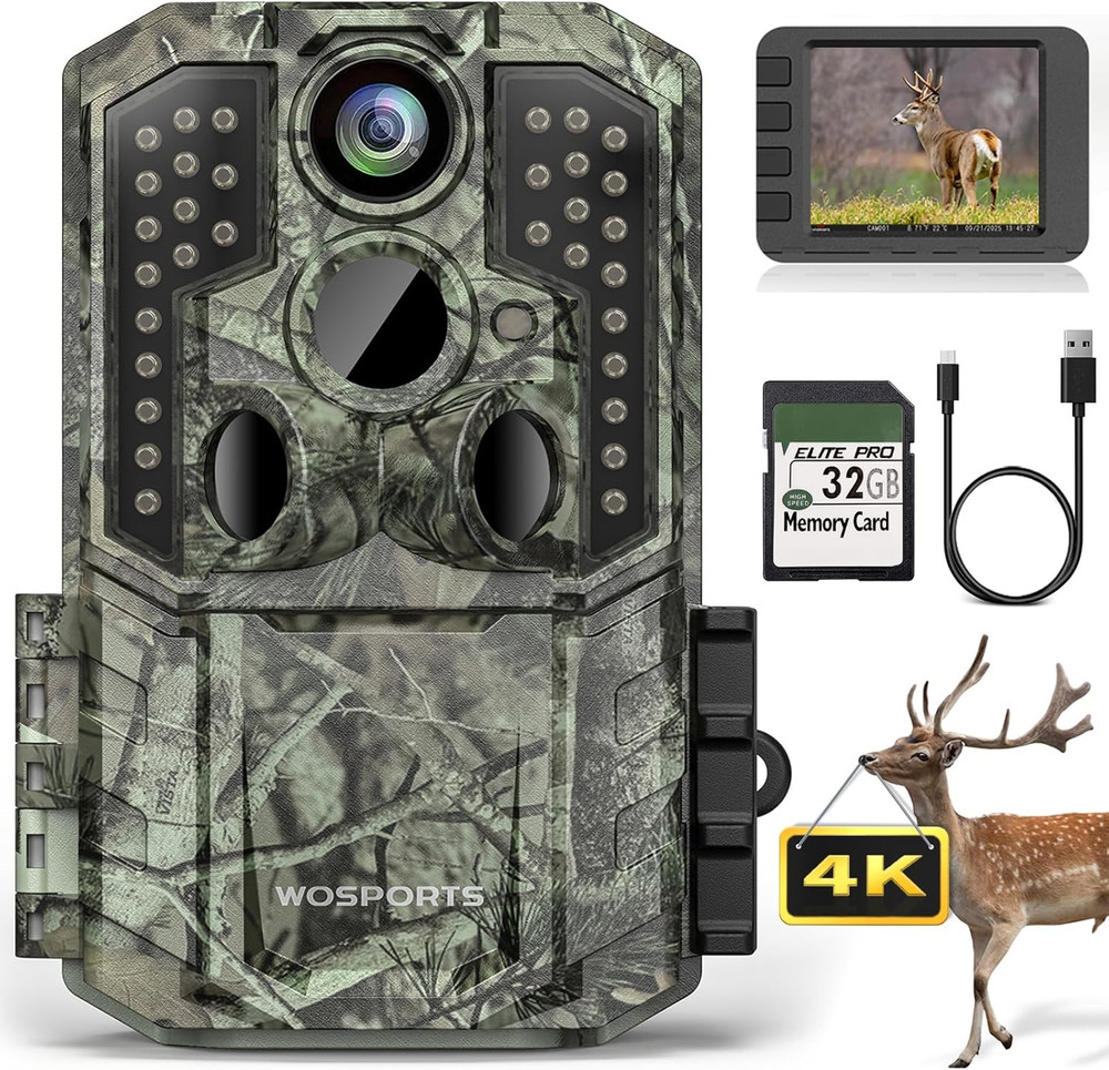 Trail Camera,56Mp 4K 0.2S Trigger Motion Activated,Game Camera with Night Vision