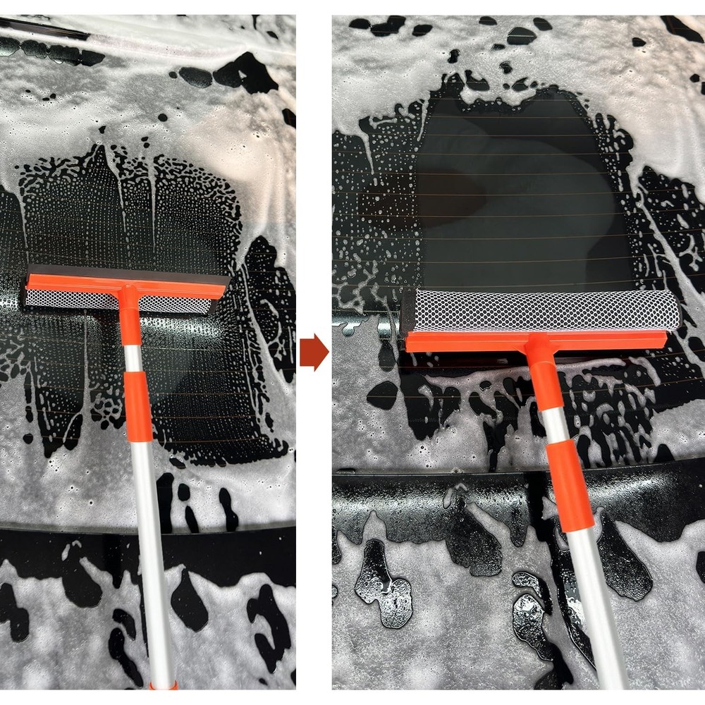 Window Squeegee for Window Cleaning with Retractable Pole, Squeegee Window Cl...