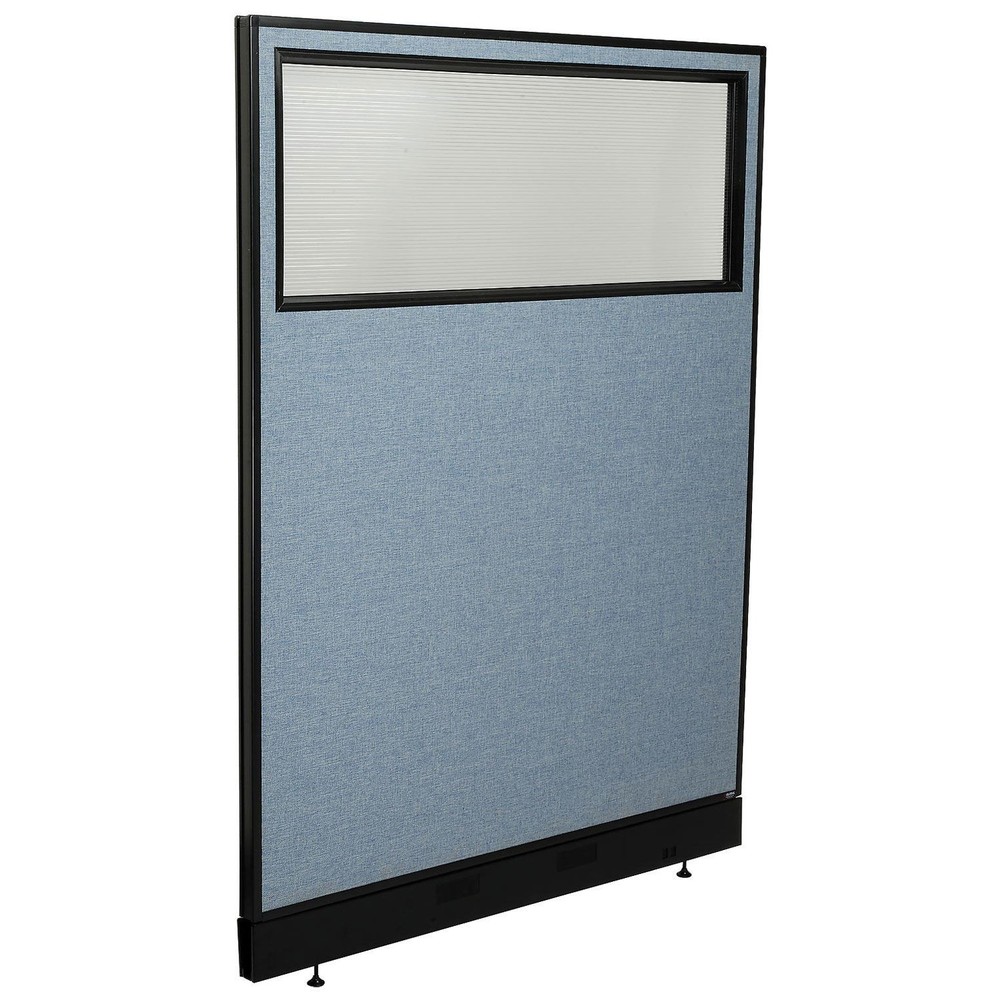 48-1/4"W x 64"H Office Partition Panel with Partial Window  Raceway Blue