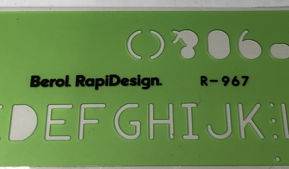Berol RapiDesign R-967 Microfont Lettering Guide 3/8 in