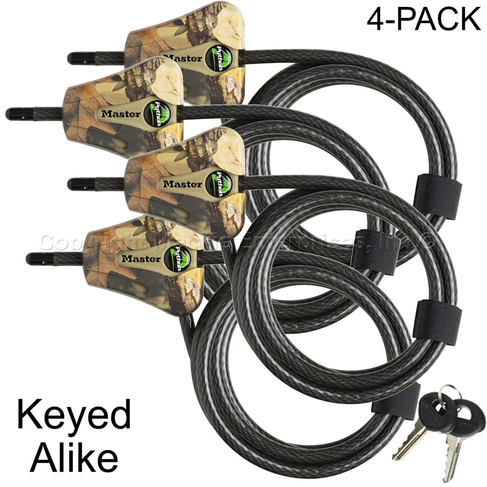 Master Lock-(4) Python Trail Camera Camouflage Cable Locks 8418KA4 CAMO 4-Pack