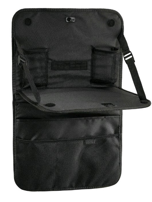 Auto Drive Multi-Pocket Backseat Organizer with Table (Black)