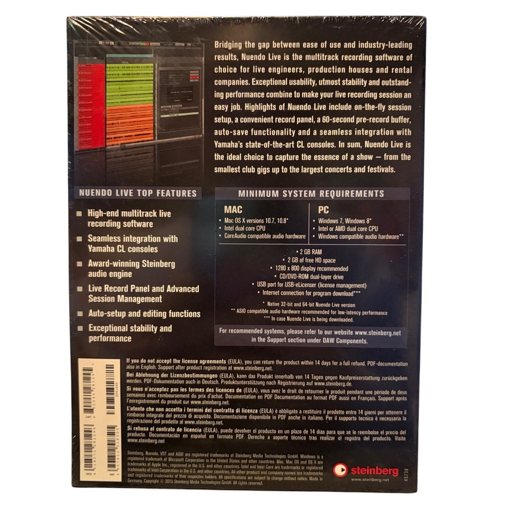 Steinberg Nuendo Live Advanced Multitrack Recording Software For Mac & PC