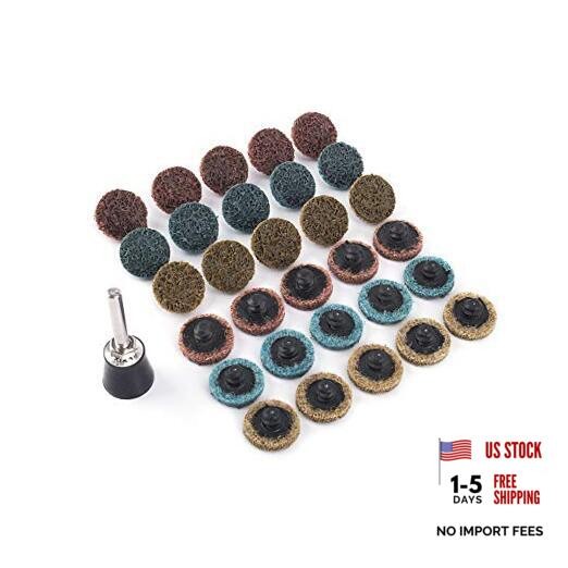31Pcs 1'' Surface Conditioning Buffing Dics Quick Change Prep Polishing Pad