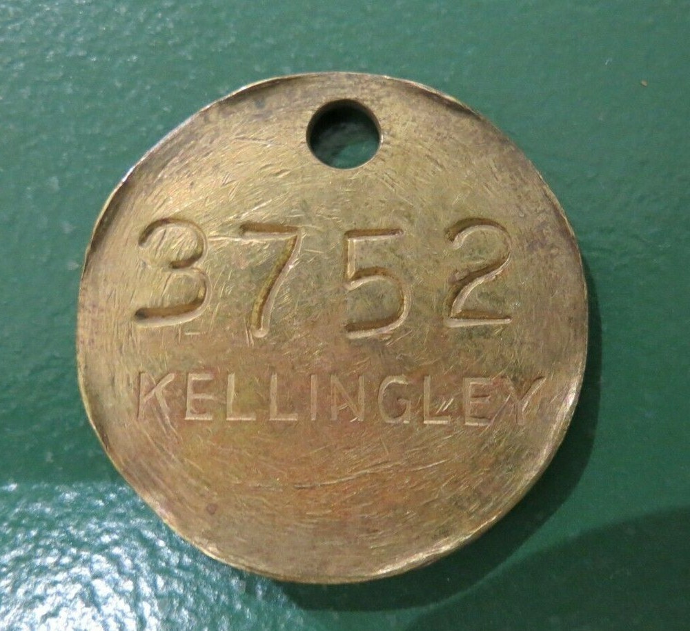 Colliery Pit Check Tally - marked Kellingley 3752