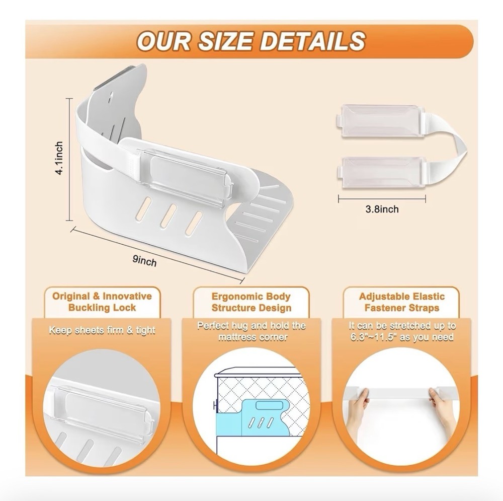 Mattress Bed Sheet Holders With Lock Strips