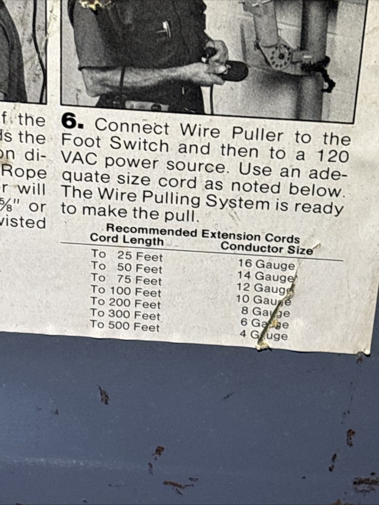 Ideal Wire And Cable Pulling System, Vintage Reversing Cable Puller 31-830 Set 4